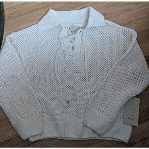 NWTs, Joie Brand, Open Knit Collared cream Women’s Sweater Size XS